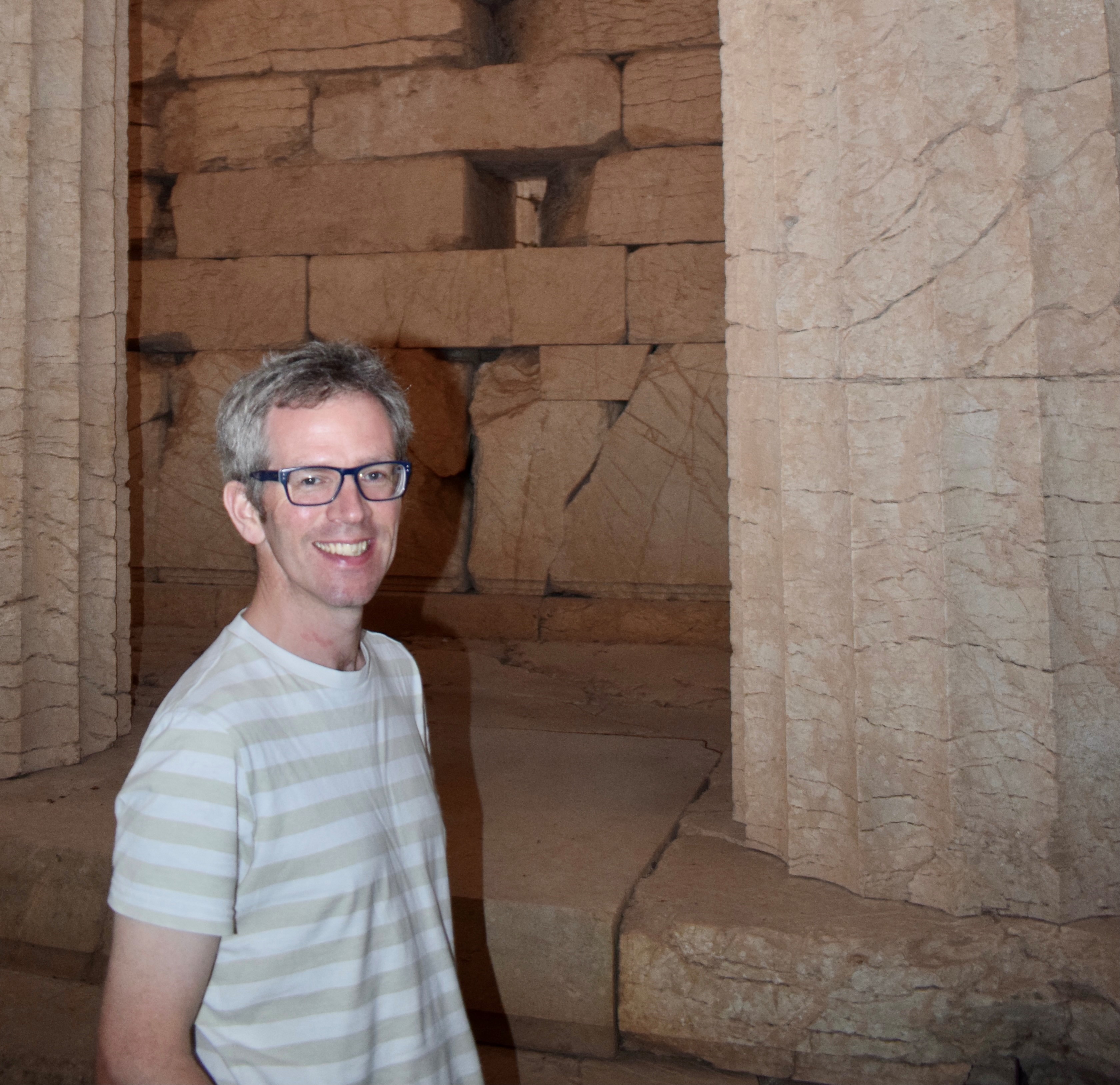 Professor Tim Whitmarsh at the Temple of Apollo at Bassae, Greece