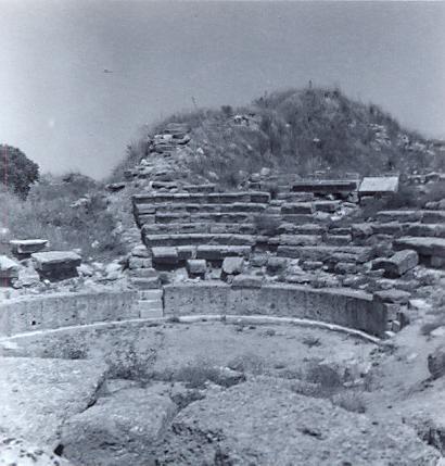 black and white photo of an ancient ampitheatre