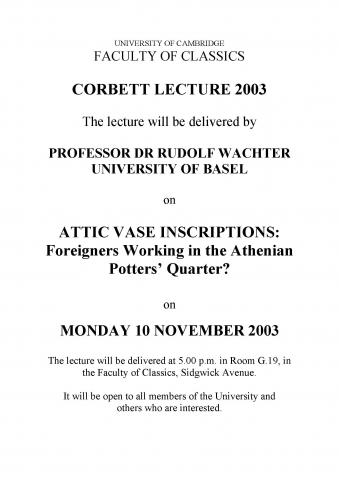 Corbett Lecture 2003