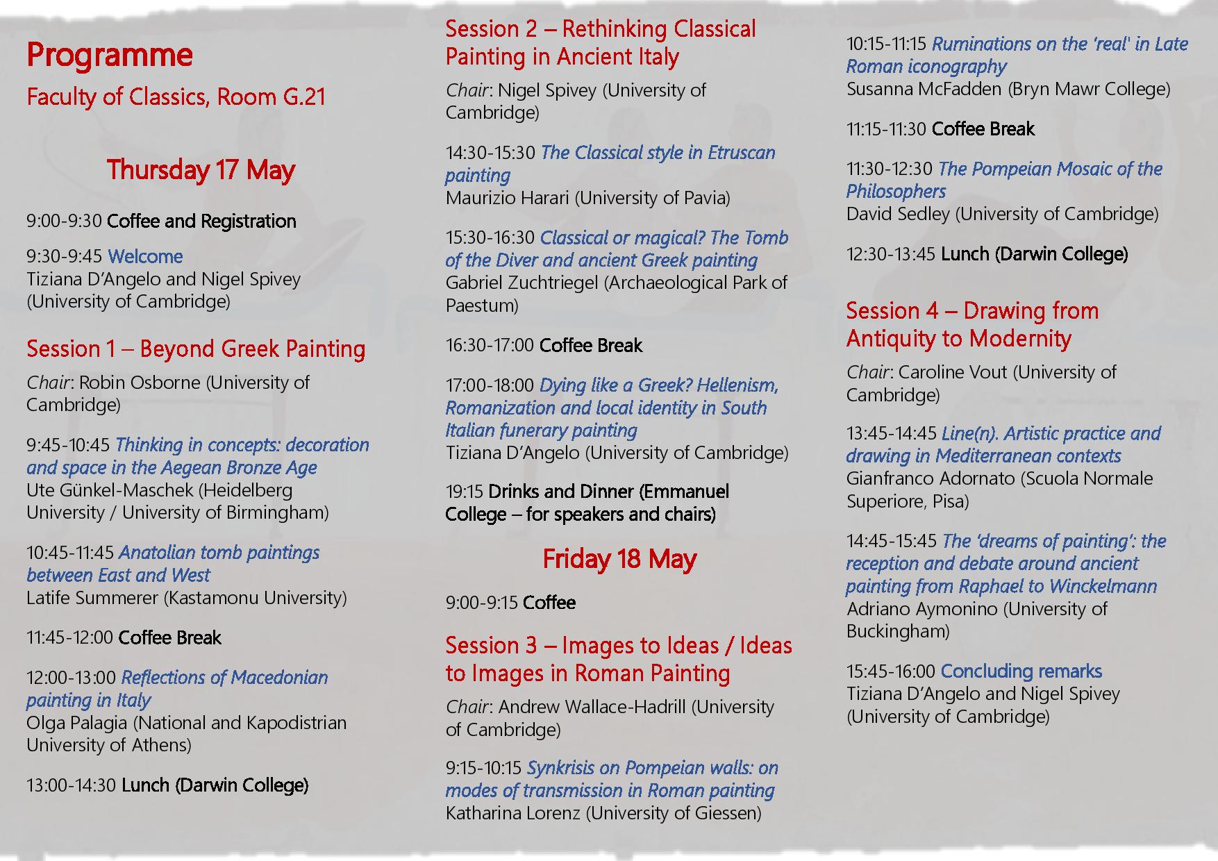 Craven Seminar 2018 Programme Craven Seminar 2018 Programme