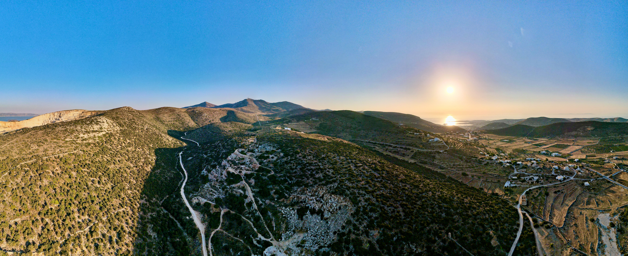 landscape in Paros with quarry