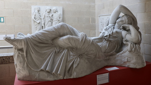 Statue of sleeping demale figure