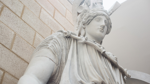 Head of a large statue of the goddess Athena