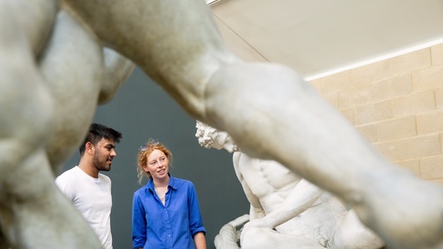 Students at the museum of classical archaeology