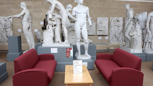 Visitor seating in the Museum is currently restricted to the sofas in Bay F 
