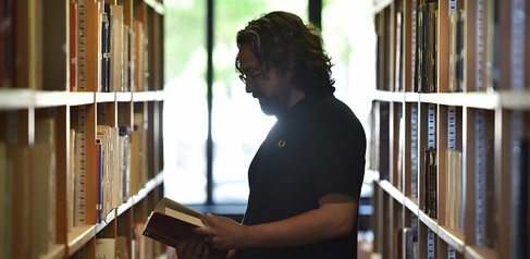 Studying in the Classics library