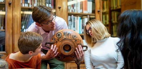 Professor Michael Squire with students