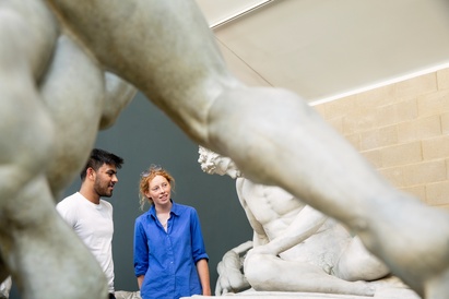 Students at the museum of classical archaeology