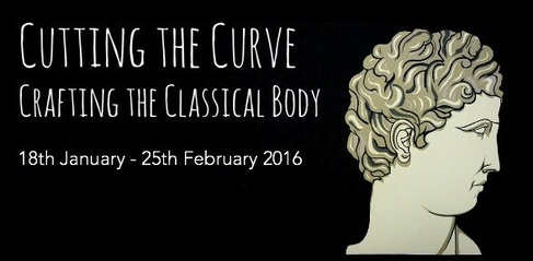Cutting the Curve: paper cut head of statue against black background