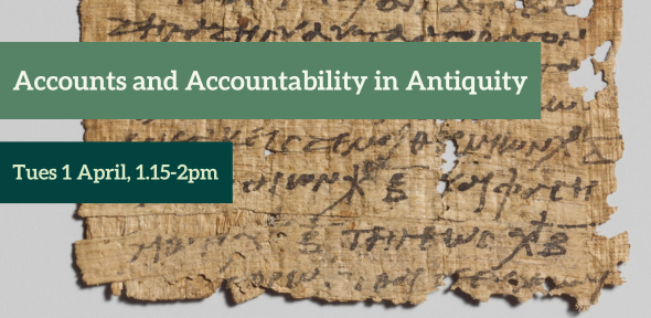 Accounts and Accountability. Tues 1 April, 1.15-2pm