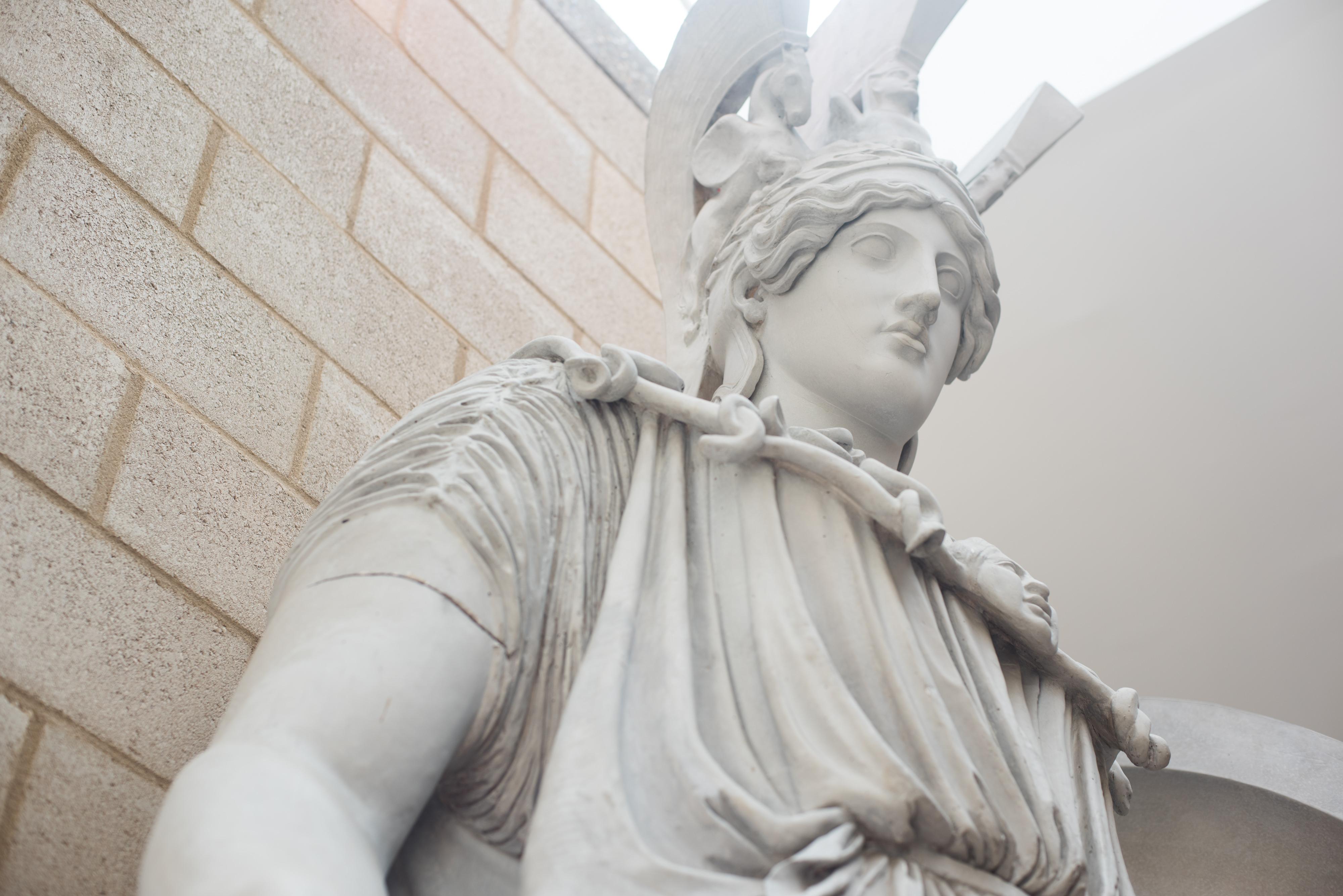 Head of a large statue of the goddess Athena