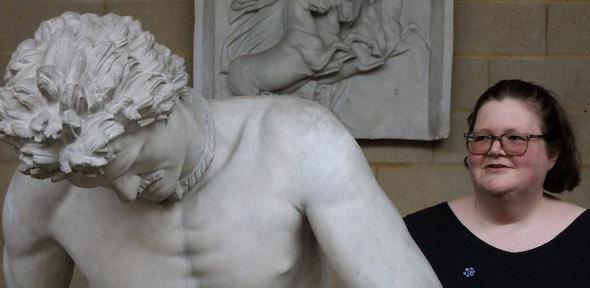Lyn Bailey with the Dying Gaul statue