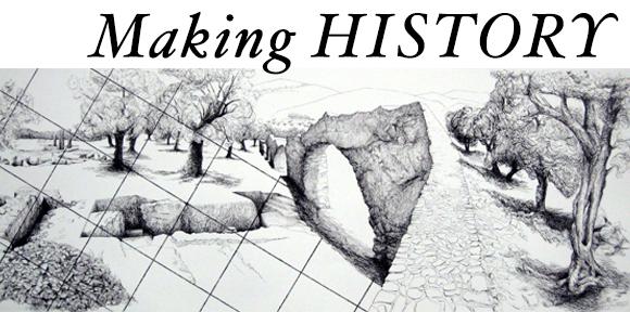 Making History: black and white landscape drawing