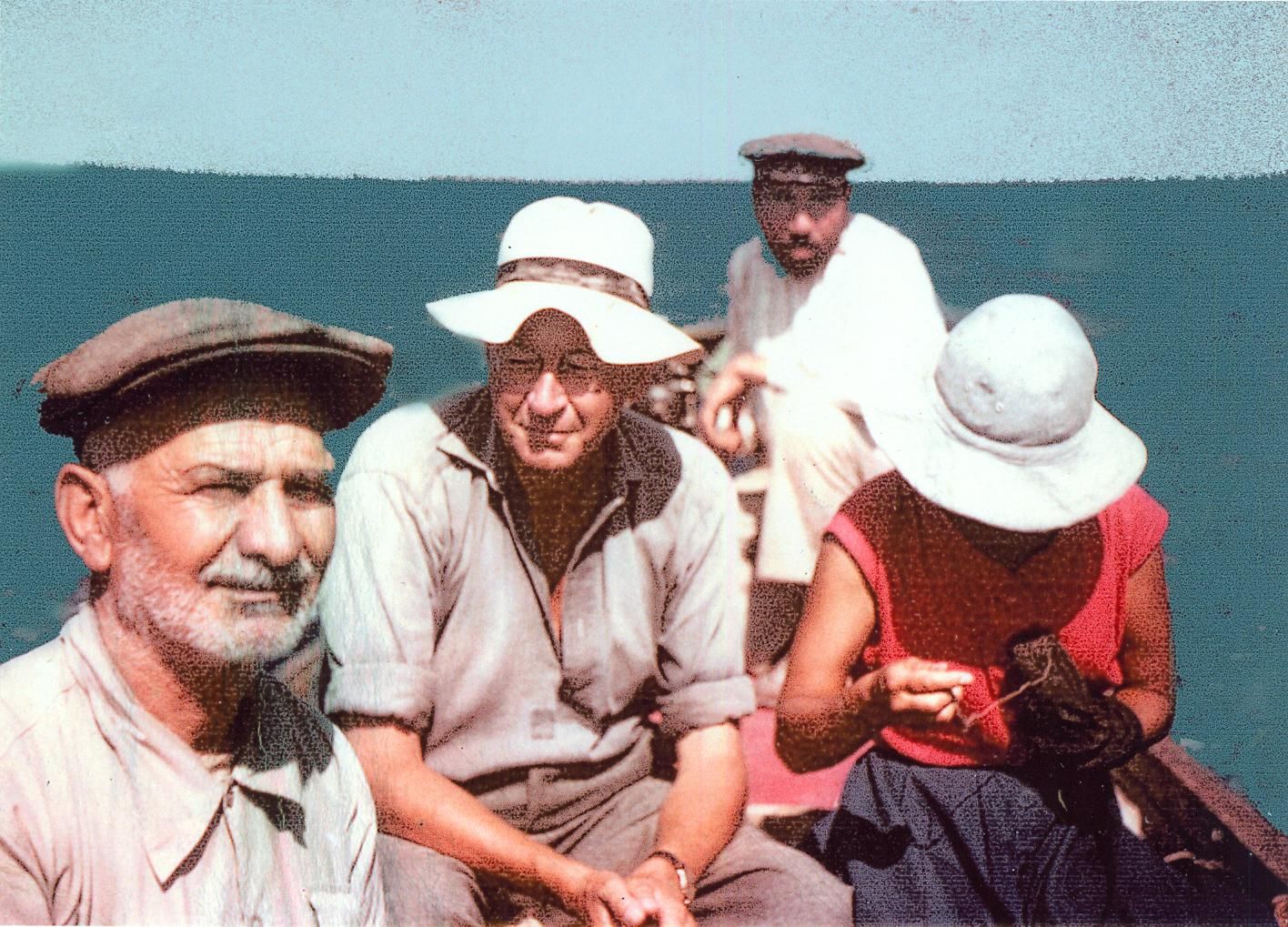 George (centre) and Jane in a boat, 1956 (unnumbered; picture kindly supplied by Jane Bean)