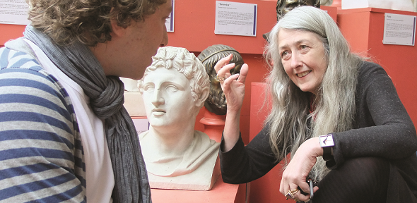 Mary Beard teaches a student in the Cast Gallery